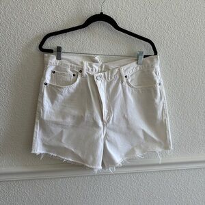 Agolde White Criss Jean Shorts